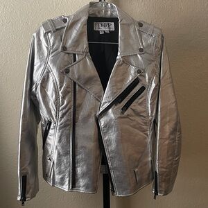 Tripp NYC Silver Moto Jacket